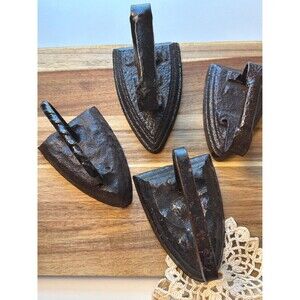 Antique Cast Iron Sad Irons Set of 4 Primitive Farmhouse Decor Rustic Irons”